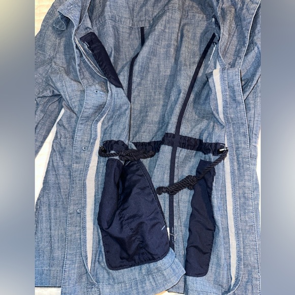 Talbots twill chambray 98% cotton lightweight jacket Large denim button front - Picture 6 of 8